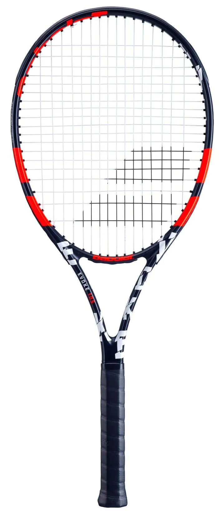 Babolat Evoke 105 Strung Tennis Racquet Black/Orange (4 1/4" Grip)