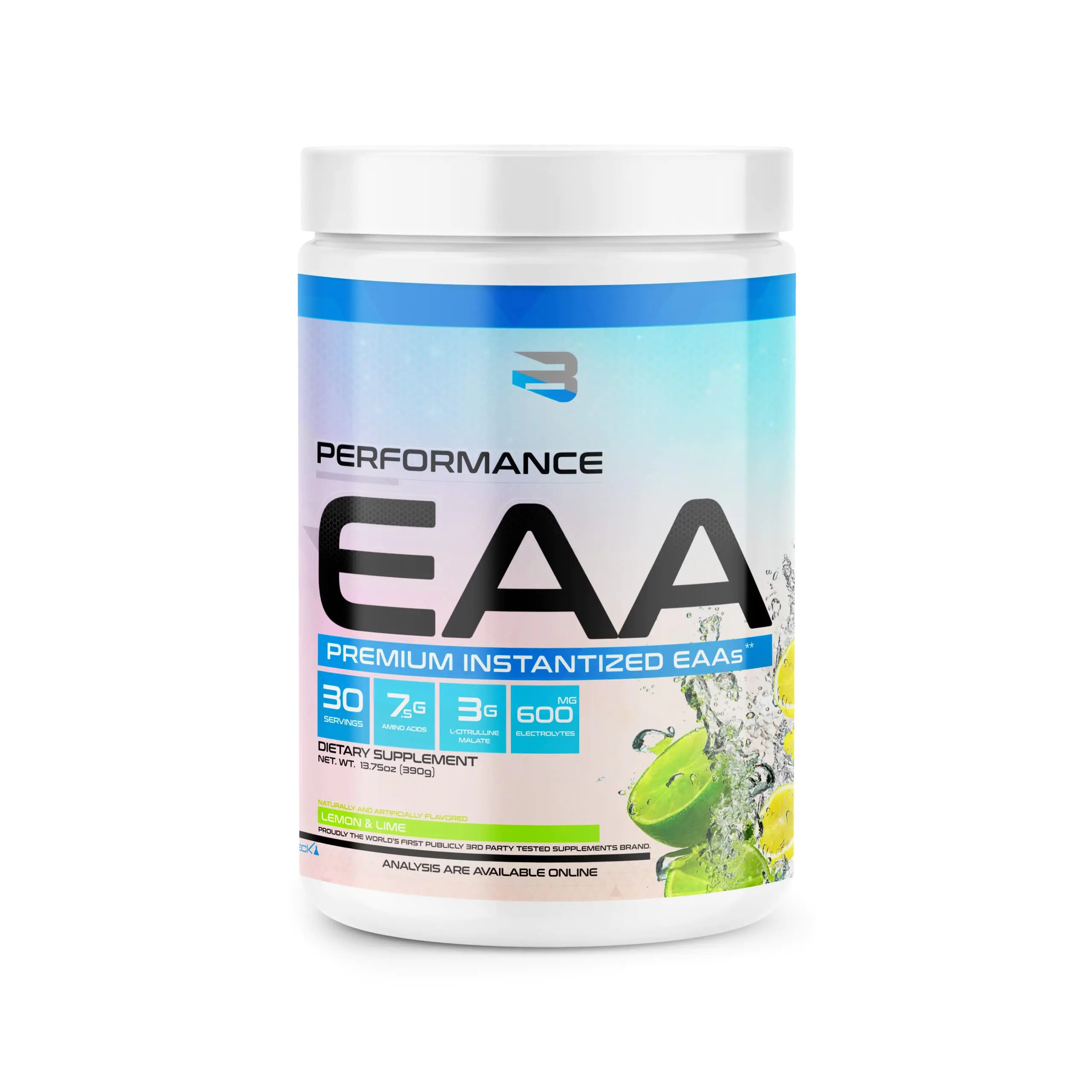 Believe Supplements EAA - Essential Amino Acids Formula | Boost Muscle Recovery Performance & Hydration | Sugar-Free & Delicious Flavors Available! (Lemon Lime)