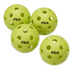 FILA Accessories Indoor Pickleball Balls - Official Indoor Pickleballs Regulation Size with 26 Holes (Lime) Pack of 4