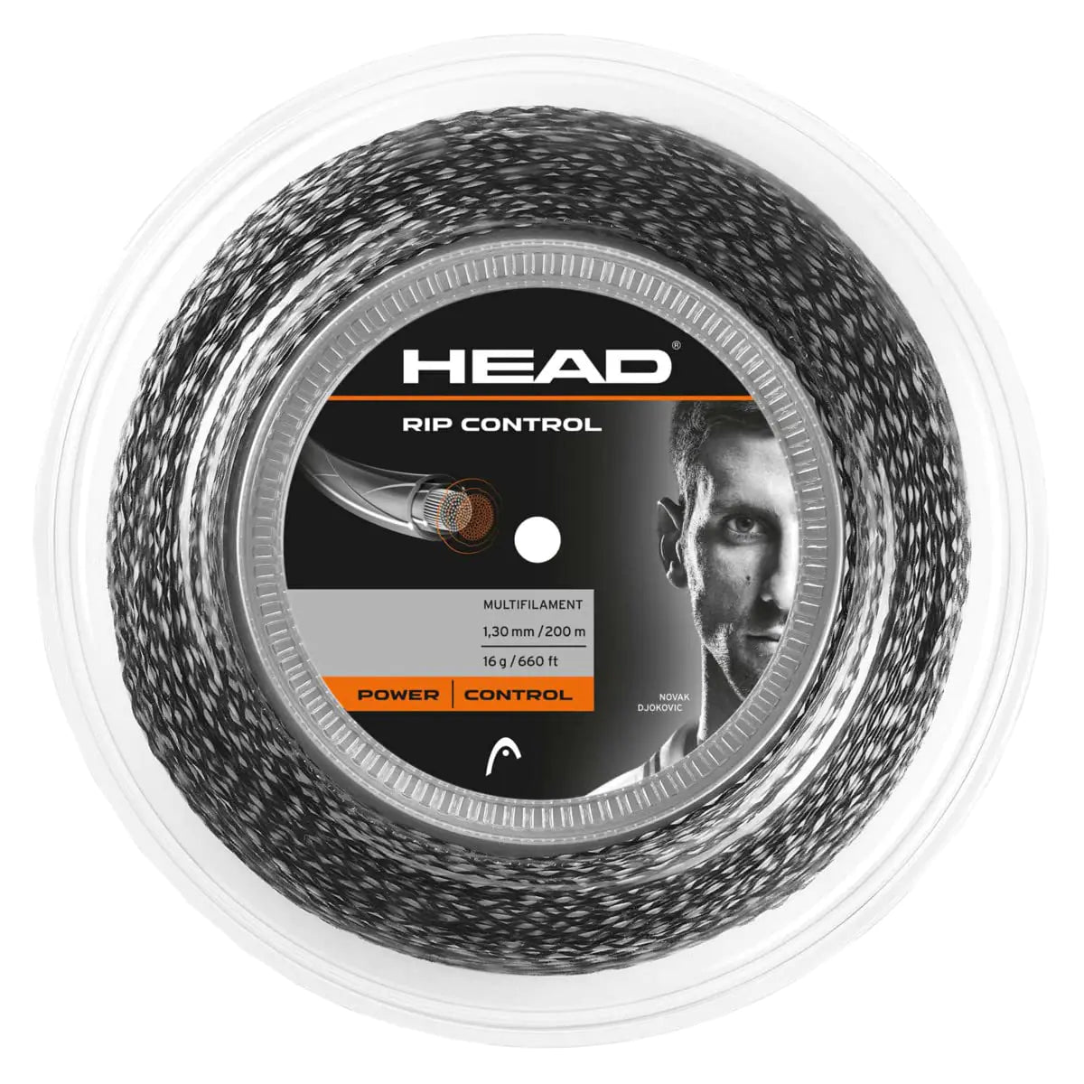 HEAD Unisexs Rollo Rip Control Reel 03/04 Racquet String-Multi-Colour/Black Size 16