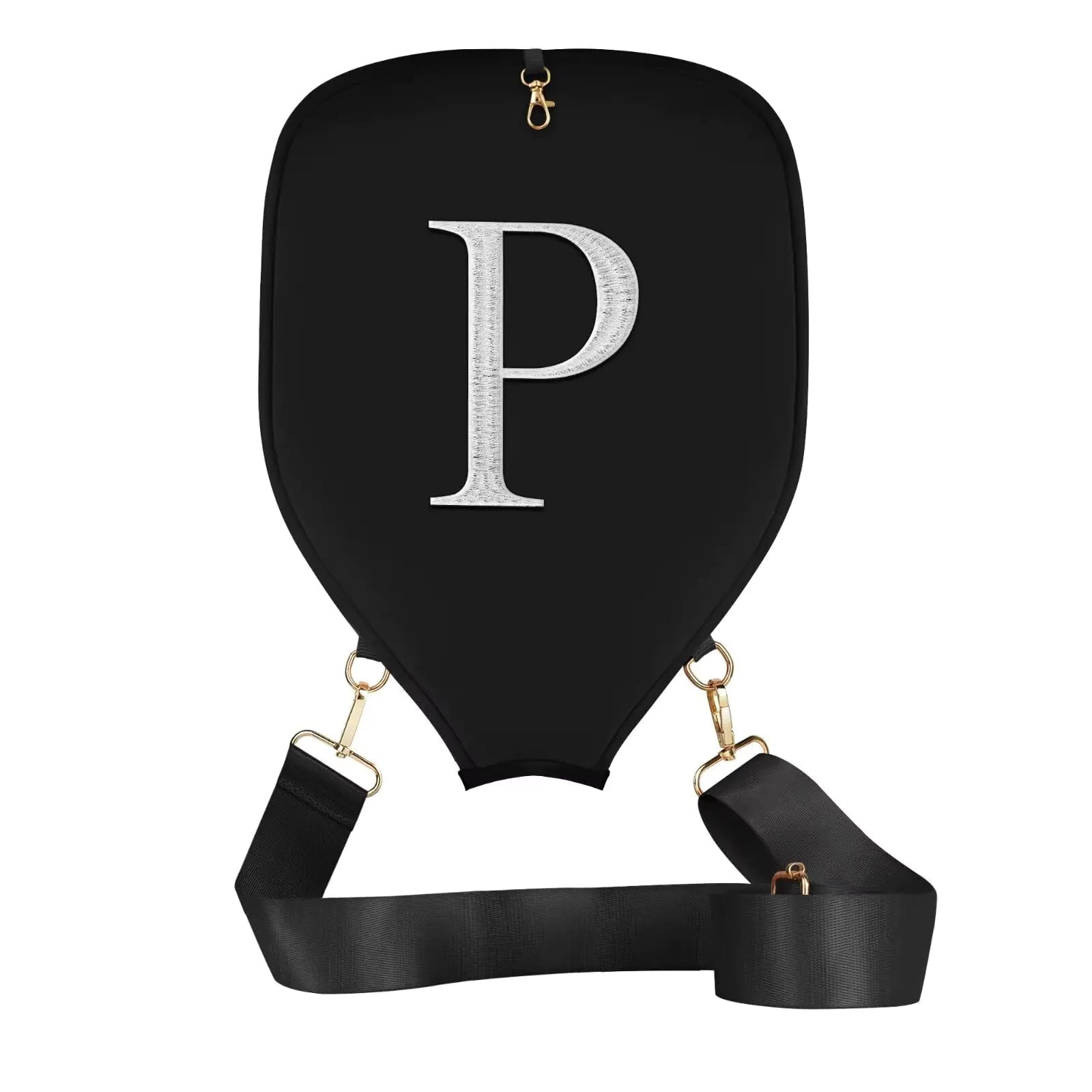 MOONHILL Pickleball Paddle Cover - Gifts for Men 12.4"x8.7"Neoprene Sleeve Initial Pickleball Bag for Most UASPA Standard Pickleball Paddles for Women Girls Letter P