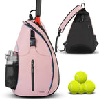 Ytonet Tennis Bag Tennis Sling Backpack Crossbody Water Resistant for Men Women Compatible for Pickleball Badminton Rackets