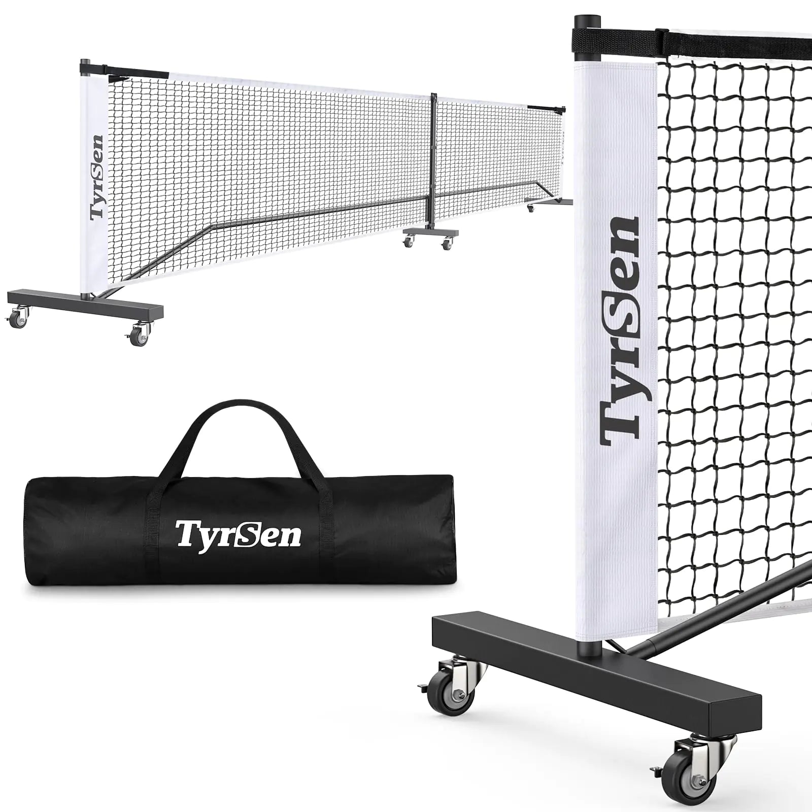 TYRSEN 22FT Portable Pickleball Net with Wheels