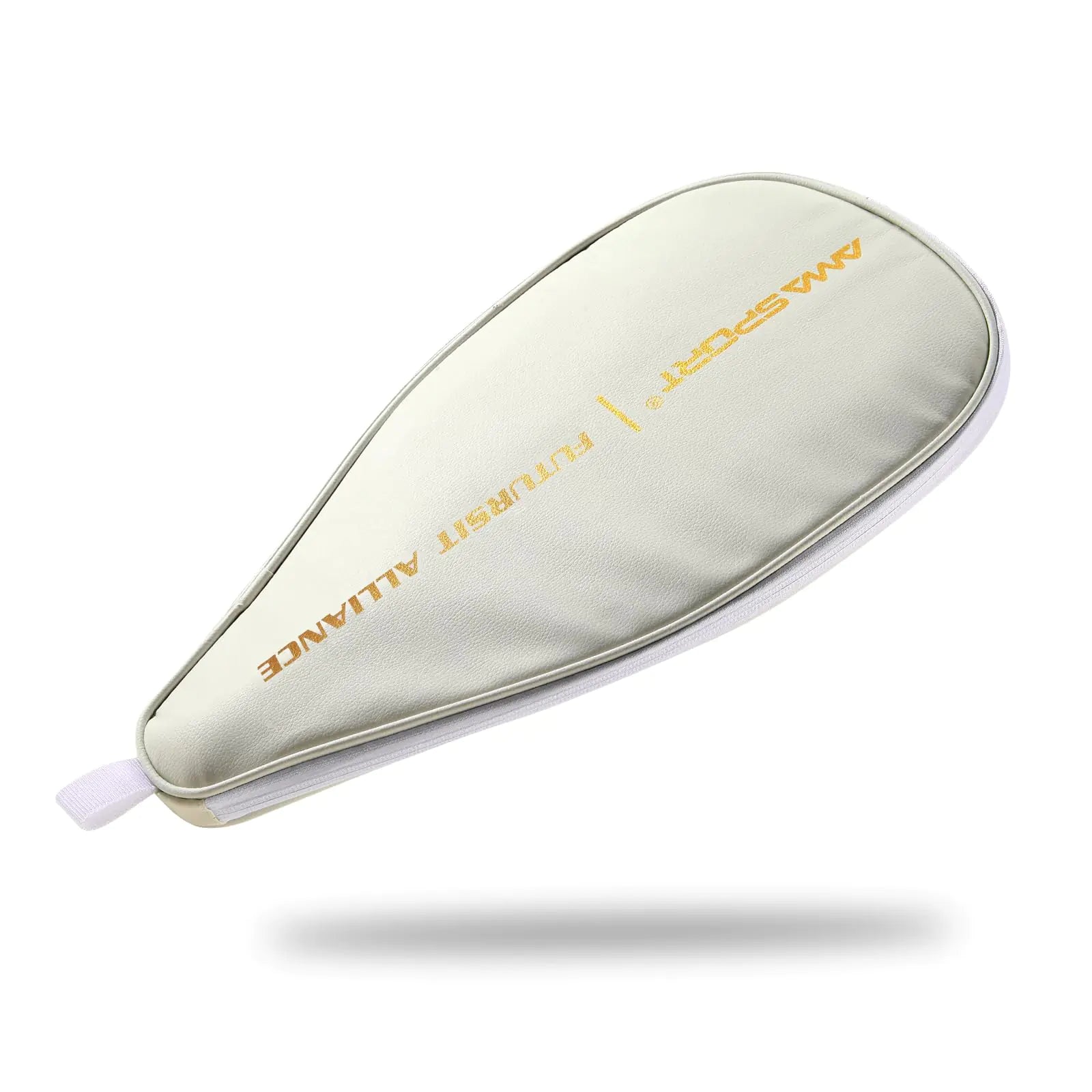 PICKLETECH AMA Sport Pickleball Paddle Cover - Protecting Your Paddle - Complete Coverage - Premium Pickleball Accessories and Pickleball Equipment - PU Leather Pickleball Case -White