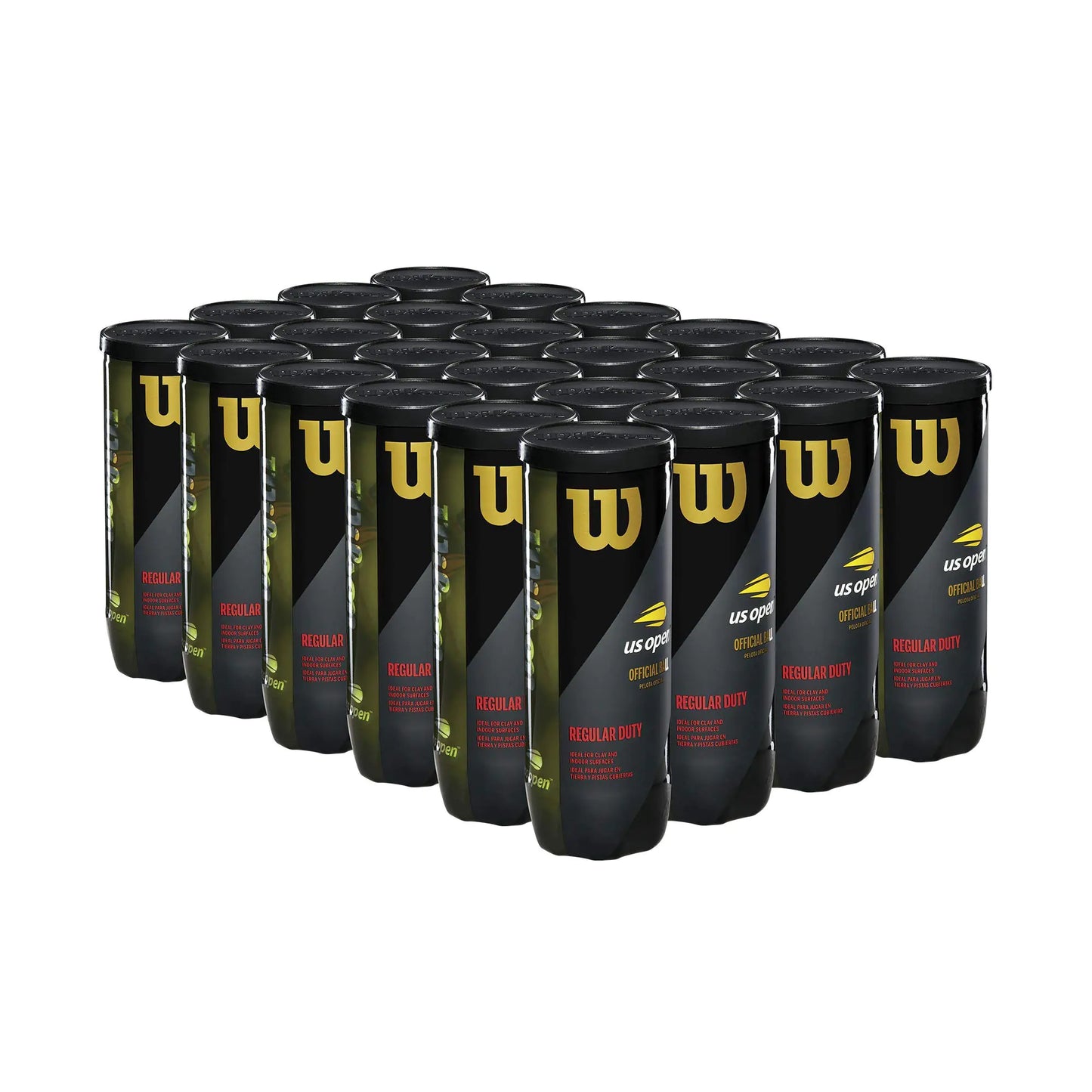 WILSON US Open Tennis Balls - Regular Duty 24 Can Case (72 Balls)