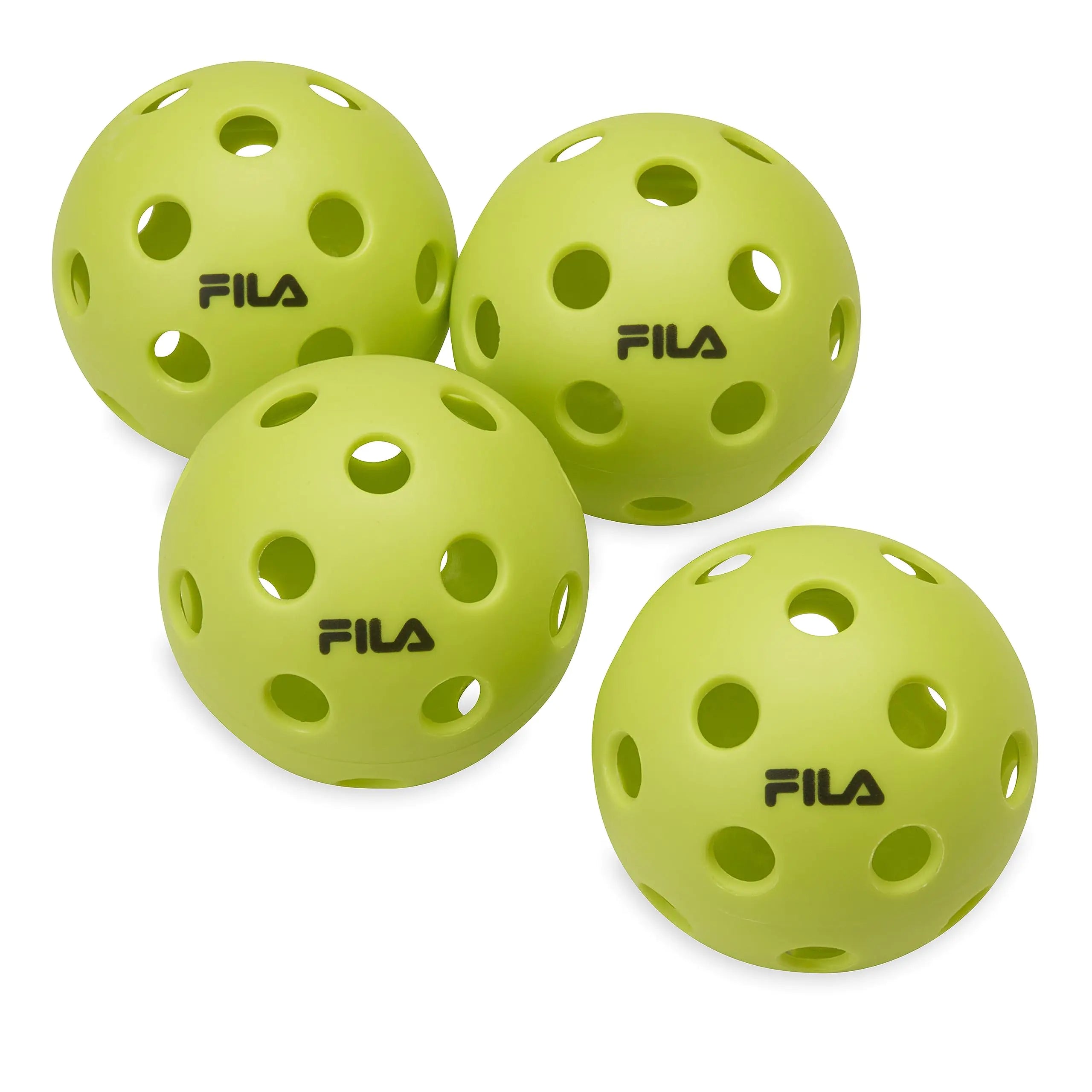 FILA Accessories Indoor Pickleball Balls - Official Indoor Pickleballs Regulation Size with 26 Holes (Lime) Pack of 4