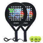 Carbon Flex Padel Racket Twin Set with 3 Balls