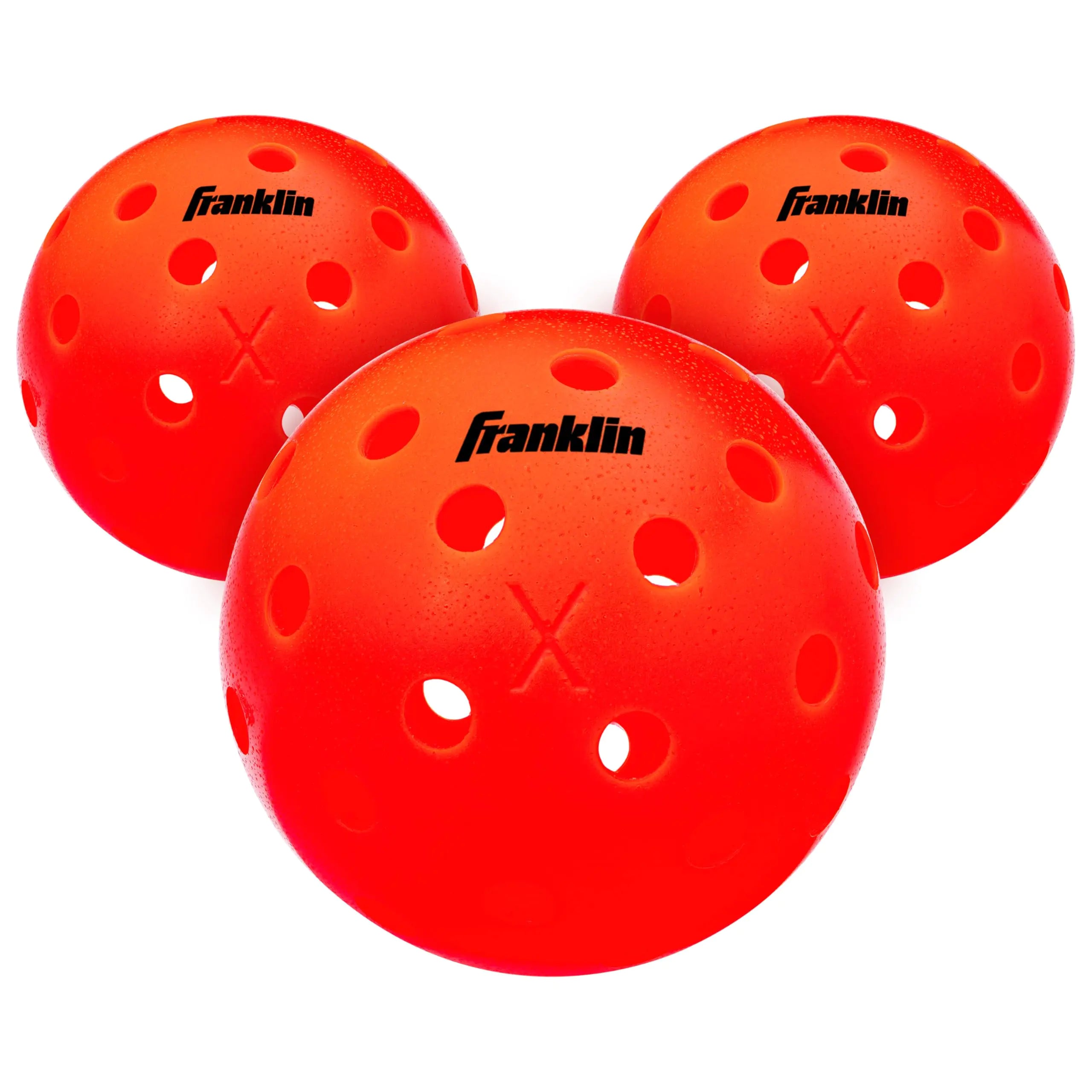 Franklin Sports Outdoor Pickleballs - X-40 Pickleball Balls - USA Pickleball (USAPA) Approved - 3 Pack Outside Pickleballs - Ember - US Open Ball