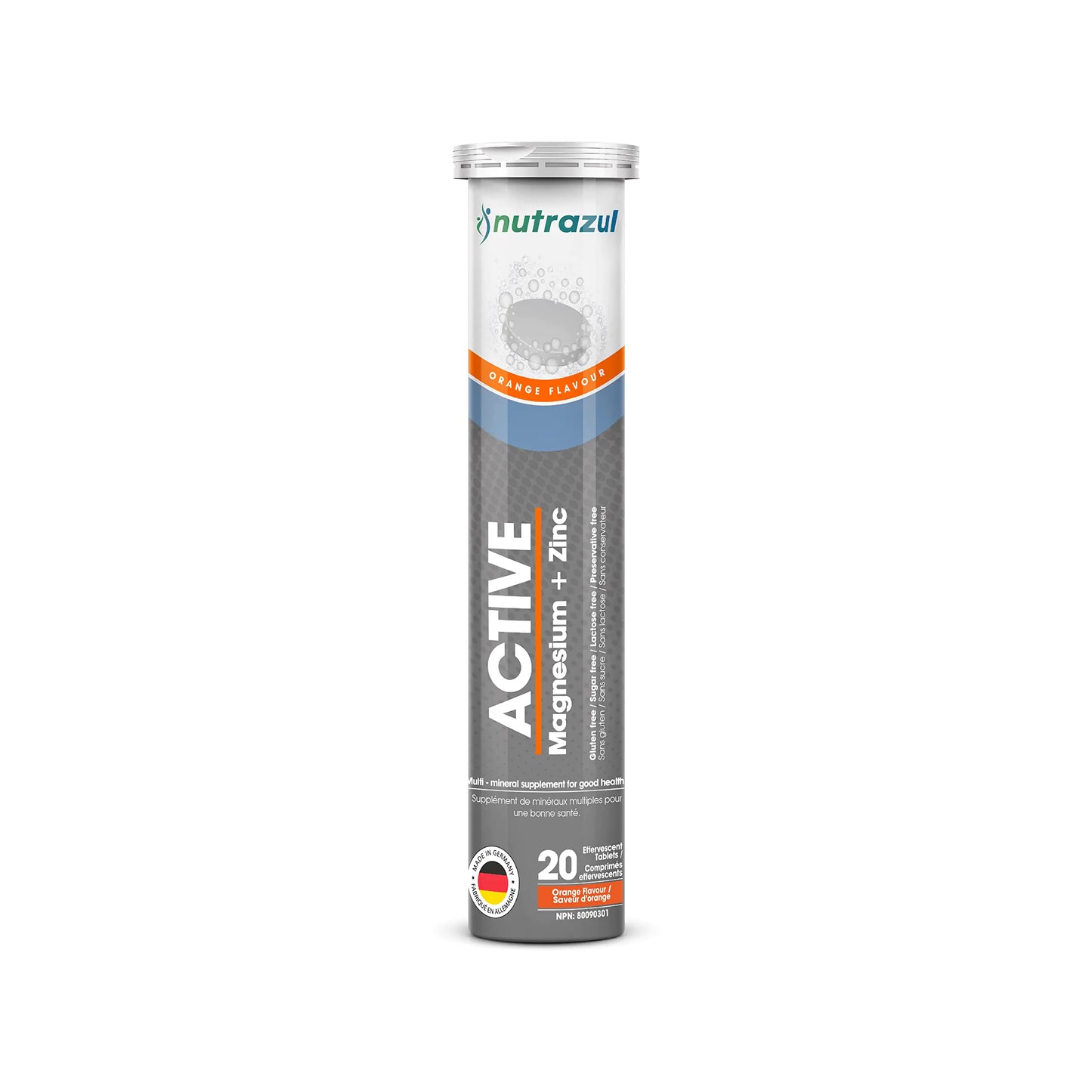 Nutrazul Active Mag-Zinc Effervescent | 20 Orange Tablets
